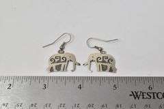 Elephant Dangle Earrings in Sterling Silver
