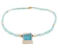 Sugarman-Frantz Aquamarine and 0.25ctw Diamond Abstract Pendant Necklace in 18K