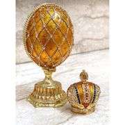 Handmade Imperial Egg 24K Gold with Austrian Crystals