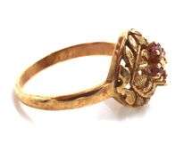 10kt Yellow gold ruby cocktail ring