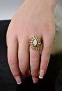 Traditional 18K Marquise Opal and Diamond Ring