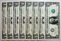 (8) Superb Crisp 2021 $1 Dollar Star Replacement Notes New York Consecutive!