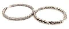 14kt White gold 2.80ctw pave diamond in out hoop earrings