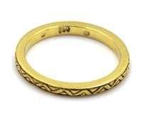 Stackable 18K YG Patterned Band by Hidalgo