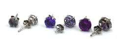 3 Pairs of 925 sterling silver colors of Zandrite stud earrings