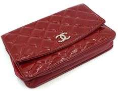 Chanel red patent leather mini single flap handbag