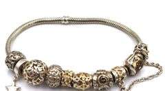 925 Sterling silver Pandora silver bracelet with charms