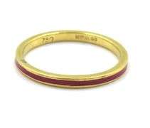 Sweet 18K YG and Pink Coral Stackable Band