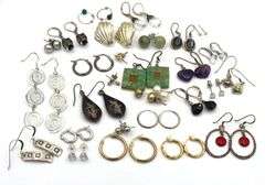 Group lot of vintage 925 sterling silver stud and dangle earrings