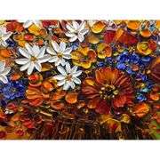 Oil on Canvas Flower Artwork