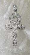 Diamond-Covered 14K White Gold  Ankh Pendant