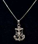 Honorable Mariner's Cross Pendant Necklace in 10K Yellow Gold