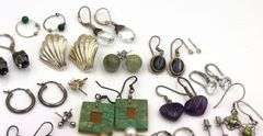 Group lot of vintage 925 sterling silver stud and dangle earrings