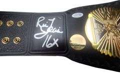 Ric Flair Autographed World Championship Winged Eagle Metal Leather Belt ACOA