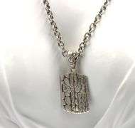 John Hardy dog tag cross pendant on chain