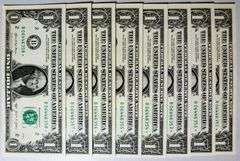 (8) Superb Crisp 2021 $1 Dollar Star Replacement Notes New York Consecutive!