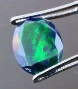 Floral patterned 1.88ct faceted Black Opal