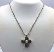 925 Sterling silver cross locket pendant on box chain necklace