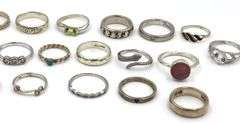 Group lot of Vintage 925 sterling silver rings