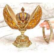 Handmade Imperial Egg 24K Gold with Austrian Crystals