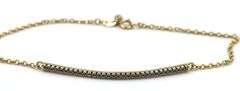 14kt Yellow gold Angara  Enhannced blue diamond bar bracelet