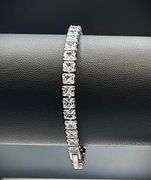 14 Kt White Gold Plated 7.25 Ctw Princess Cut Lab Simulated Diamond Bracelet