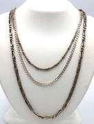 Group lot of 3 vintage 925 sterling silver chains