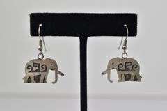Elephant Dangle Earrings in Sterling Silver