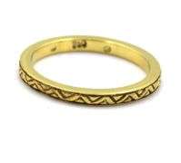 Stackable 18K YG Patterned Band by Hidalgo