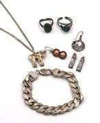 Group of vintage 925 sterling silver mixed jewelry