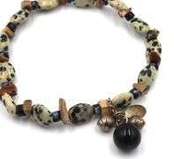 Jasper bracelet with 925 sterling silver charms