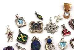 Group lot of Vintage 925 sterling silver pendants