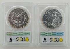 2021 Morgan & Peace Dollar 100th Anniversary Set - PCGS MS69