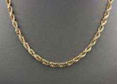 14kt Yellow gold rope chain necklace