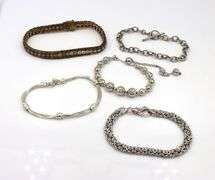 Group of 5 vintage 925 sterling silver bracelets