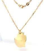 18kt Yellow gold double chain heart shaped pendant