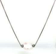 David Yurman Quatrefoil pearl and diamond necklace