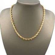 14kt Yellow gold rope chain necklace