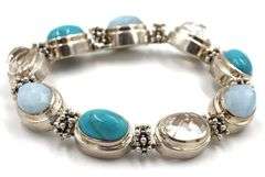 Michael Dawkins turquoise and aquamarine link bracelet