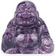 Hand Carved Amethyst Laughing Buddha
