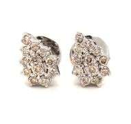 16kt White gold 0.60ctw diamond cluster pear shaped earrings