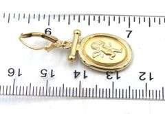 14kt Yellow gold Cherub dangle earrings