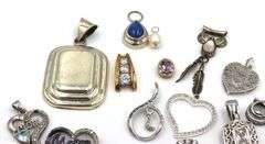 Group lot of Vintage 925 sterling silver pendants