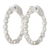 1.65ctw Round Diamond Inside Out Hoop Earrings in 14K