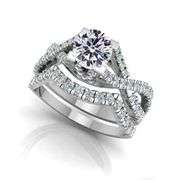 Amazing 2.75 Ct Bright White Lab Simulated Diamond 2 Band Engagement Ring