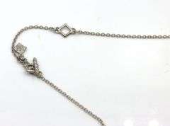 925 Sterling silver Armenta diamond square pendant on adjustable chain