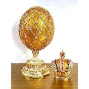 Handmade Imperial Egg 24K Gold with Austrian Crystals