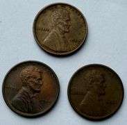 3 Almost Unc 1909 VDB Lincoln Cents