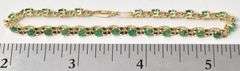 Wonderful 14K Yellow Gold Emerald Bracelet