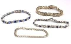 Group lot of 4 vintage 925 sterling silver bracelets